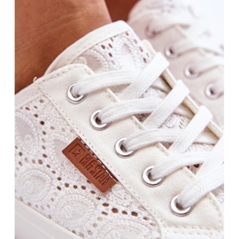 Zapatillas de mujer de encaje Big Star W274925 Blanco 9