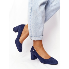 Zapatos De Salón De Ante En Una Barra Sergio Leone Azul Marino 5