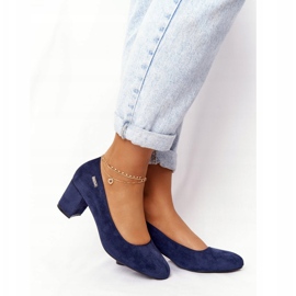 Zapatos De Salón De Ante En Una Barra Sergio Leone Azul Marino 2