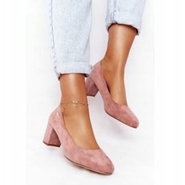 Zapatos De Salón En Ante Sobre Un Pilar Sergio Leone Rosa rosado 3