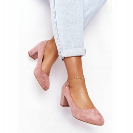 Zapatos De Salón En Ante Sobre Un Pilar Sergio Leone Rosa rosado 4