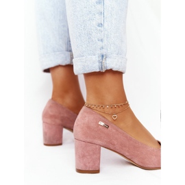 Zapatos De Salón En Ante Sobre Un Pilar Sergio Leone Rosa rosado 5