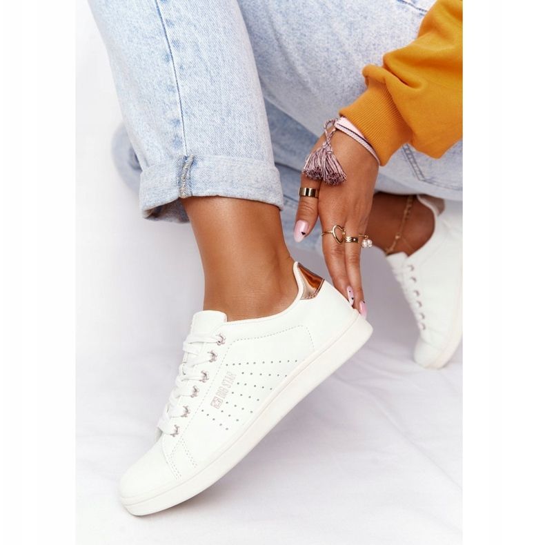 Deportivas Mujer en Piel Big Star DD274583 Blanco-Cobre dorado 2