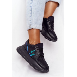 Calzado deportivo de mujer en la plataforma lu boo negro azul 1