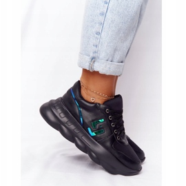 Calzado deportivo de mujer en la plataforma lu boo negro azul 3