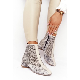 Botas Con Tacón Trenzado Maciejka 04937-03 Gris beige 4