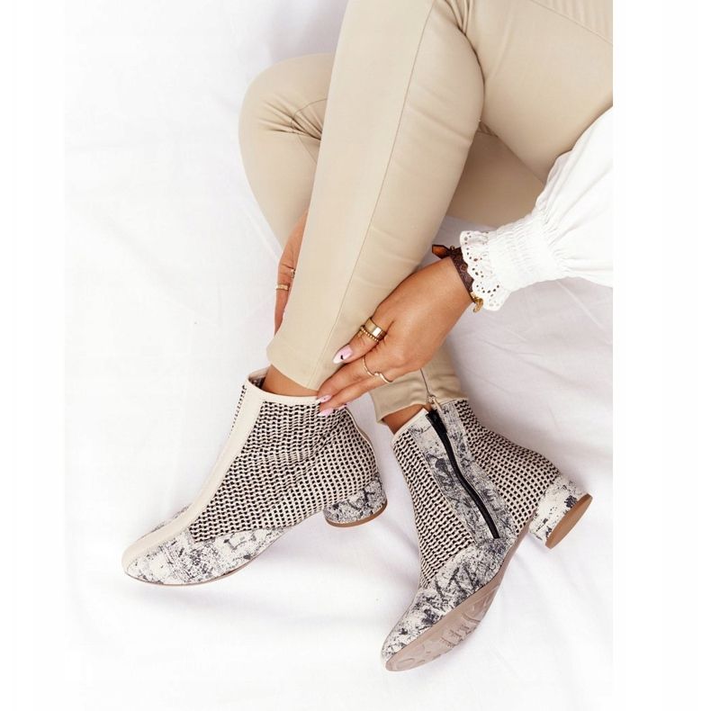 Botas Con Tacón Trenzado Maciejka 04937-03 Gris beige 2