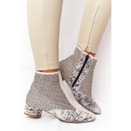 Botas Con Tacón Trenzado Maciejka 04937-03 Gris beige 6