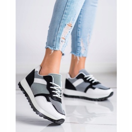Bestelle Zapatillas con plataforma de purpurina blanco negro 1
