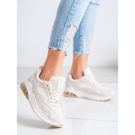 SHELOVET Zapatillas beige con malla 1