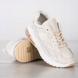 SHELOVET Zapatillas beige con malla 3