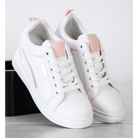 SHELOVET Zapatos blancos con cuña oculta 3