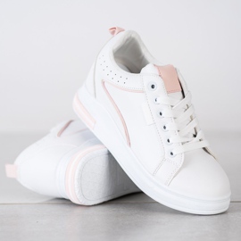SHELOVET Zapatos blancos con cuña oculta 4