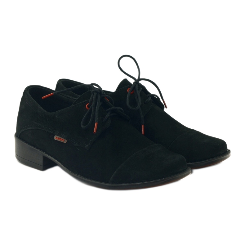 Zarro Zapatos de comunión negros, piel gamuza rojo 4