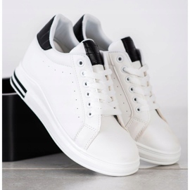 Ideal Shoes Zapatillas Spring Wedge blanco negro 3