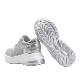 Zapatillas plateadas con suela Amy gruesa plata 2