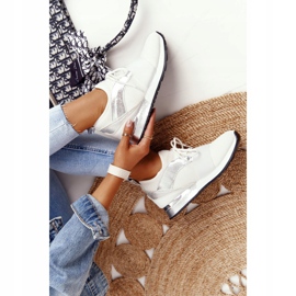 FB2 Zapatillas deportivas de mujer Zapatillas Blancas y Plateadas Netta blanco plata 3