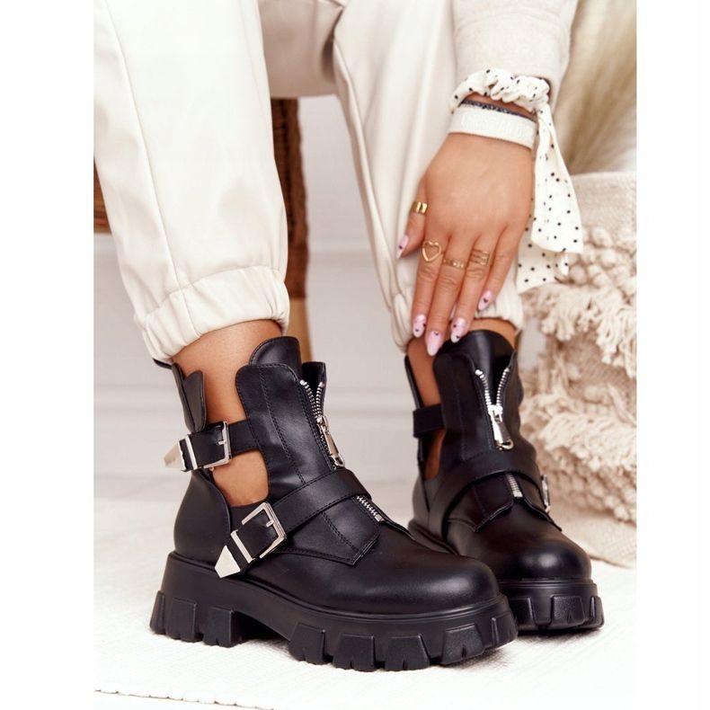 FB2 Botas de mujer Trabajadoras en la plataforma Black Cosmic Love negro 1