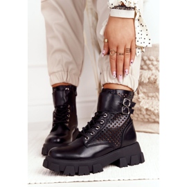 FB2 Trabajadores de botas caladas en la plataforma negra volada negro 1