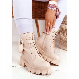 PS1 Botas de trabajo beige en la plataforma Beige Saturday 4