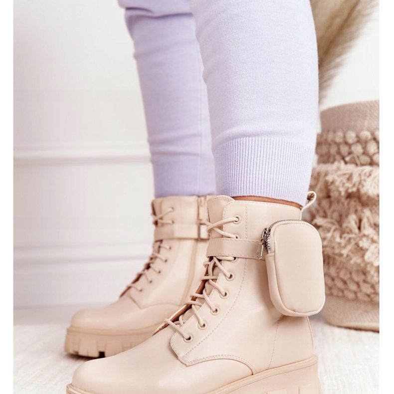 PS1 Botas de trabajo beige en la plataforma Beige Saturday 1