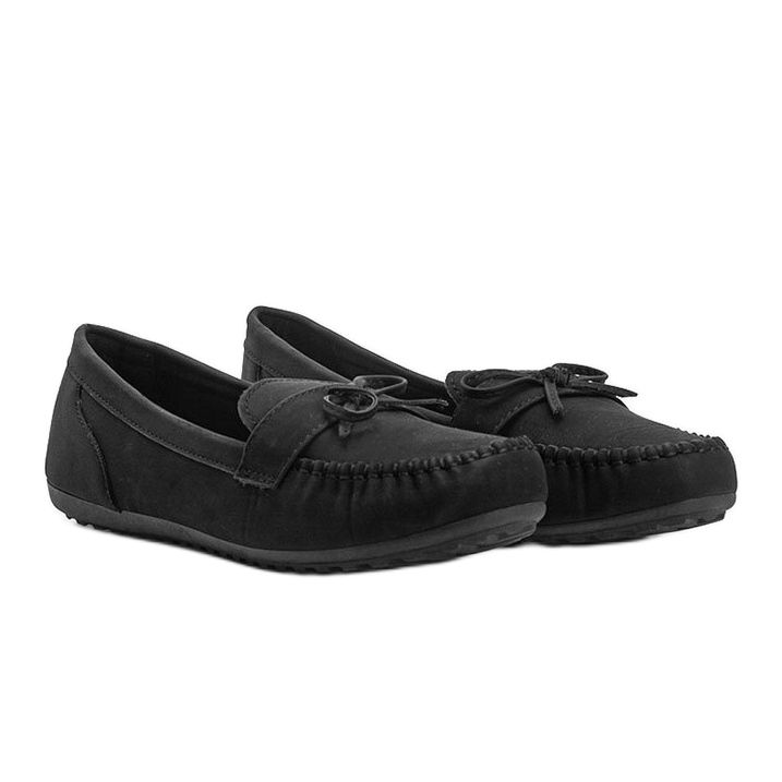 Mocasines negros mate con lazo Deborah 1