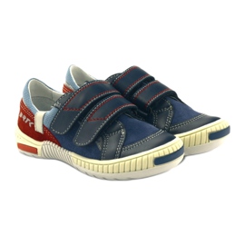 Zapatos de niño con velcros Bartek 85585 azul marino rojo 4