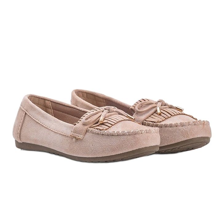 Mocasines Kira de ante ecológico beige 1