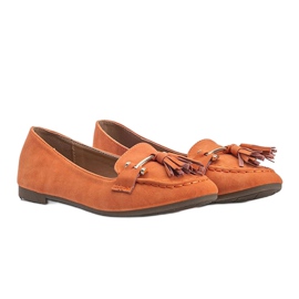 Mocasines Ana con flecos naranja 1