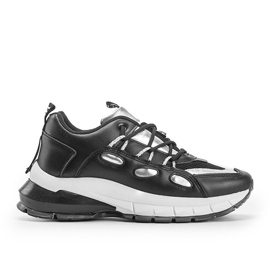 Zapatillas negras con inserciones Guadalupe plateadas negro 4