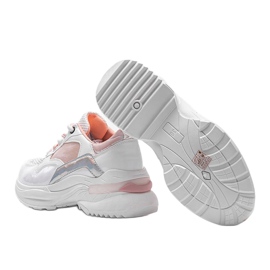 Zapatillas blancas con inserciones holográficas Karlie blanco rosado 2