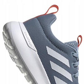 Gris Zapatillas Adidas Lite Racer Cln K FV9607 blanco azul naranja 4