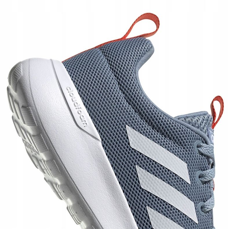 Gris Zapatillas Adidas Lite Racer Cln K FV9607 blanco azul naranja 4