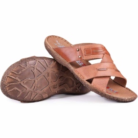 Kampol Zapatilla piel hombre 201 / C3 marrón 1