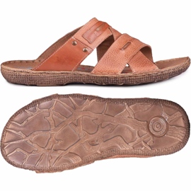 Kampol Zapatilla piel hombre 201 / C3 marrón 2