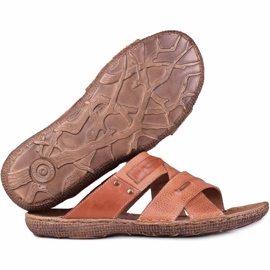 Kampol Zapatilla piel hombre 201 / C3 marrón 3