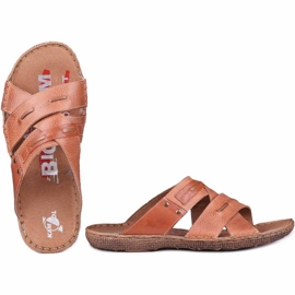 Kampol Zapatilla piel hombre 201 / C3 marrón 4