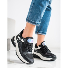 SHELOVET Zapatillas en la plataforma con malla negro 3