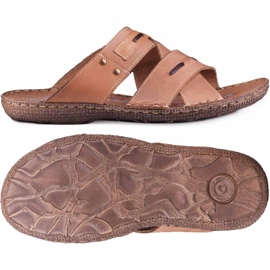 Kampol Zapatilla piel hombre 201 / BR marrón 2