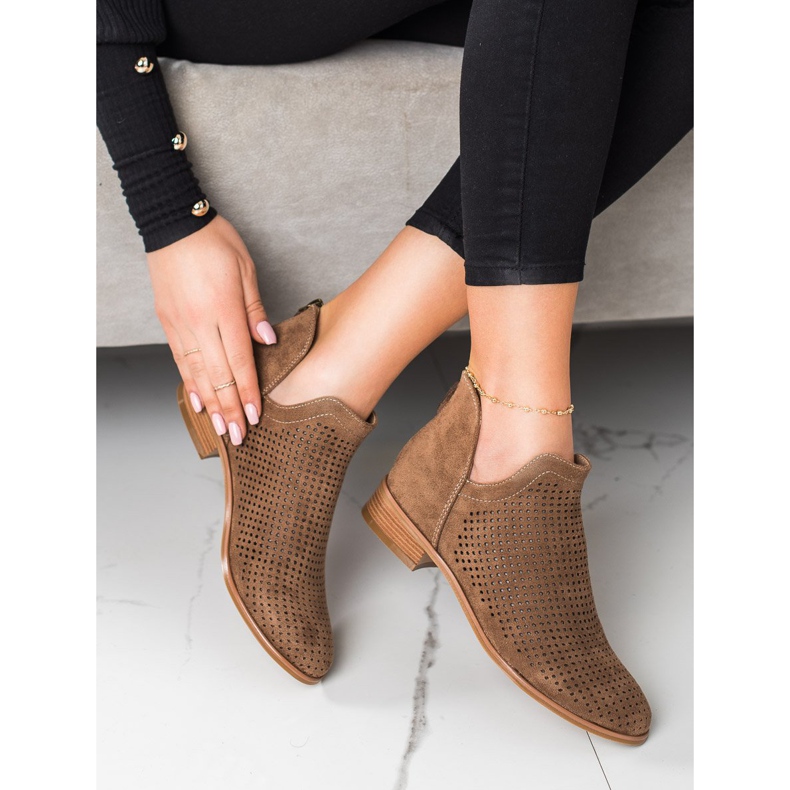 Bota primavera calada VINCEZA marrón 1 Bota primavera calada VINCEZA marrón 1