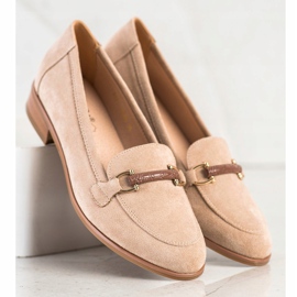 Mocasines VINCEZA de tacón bajo beige 2