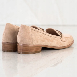 Mocasines VINCEZA de tacón bajo beige 3