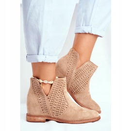 S.Barski Botas caladas sobre una cuña S. Bararski Beige 2