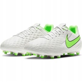 Zapatos de fútbol Nike Tiempo Legend 8 Academy FG / MG Junior AT5732 030 blanco blanco 2