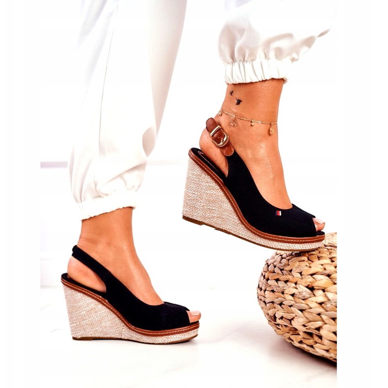 PS1 Sandalias con cuña trenzadas negras de Tommy marrón negro 3 PS1 Sandalias con cuña trenzadas negras de Tommy marrón negro 3