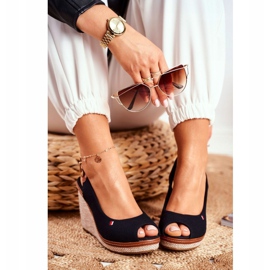 PS1 Sandalias con cuña trenzadas negras de Tommy marrón negro 1