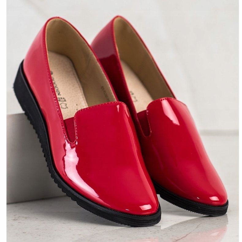 Goodin Mocasines cómodos sin cordones rojo 1 Goodin Mocasines cómodos sin cordones rojo 1