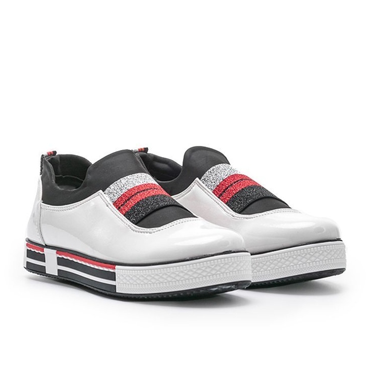 Zapatilla blanca Jayde lacada blanco 1