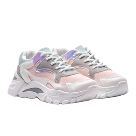 Zapatillas Lesly en blanco y rosa 1