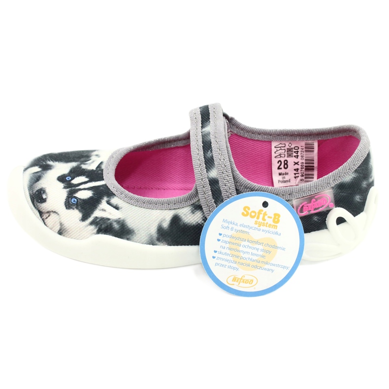 Zapatillas para niños de Befado 114x440 colorido con aplicación para perros blanco 6